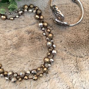 Lucky brand Gold Silver beaded necklace